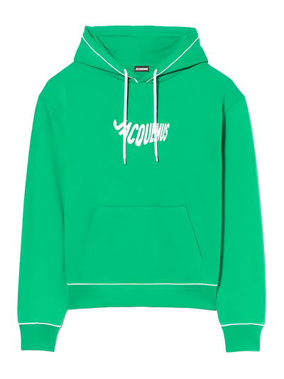 Jacquemus „Le Sweatshirt Vague“-Logo-Kapuzenpullover mit Wellengrün-Print
