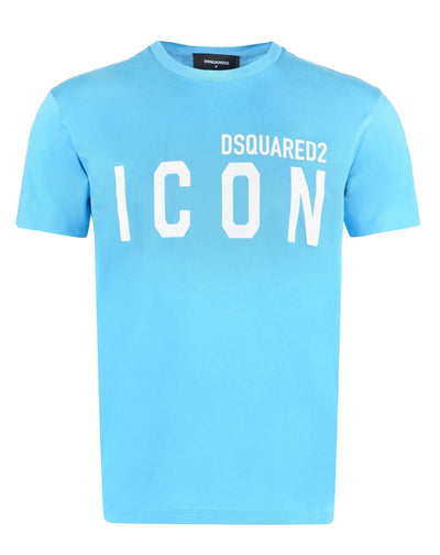 Dsquared2 – T-Shirt mit Icon-Print in Blau