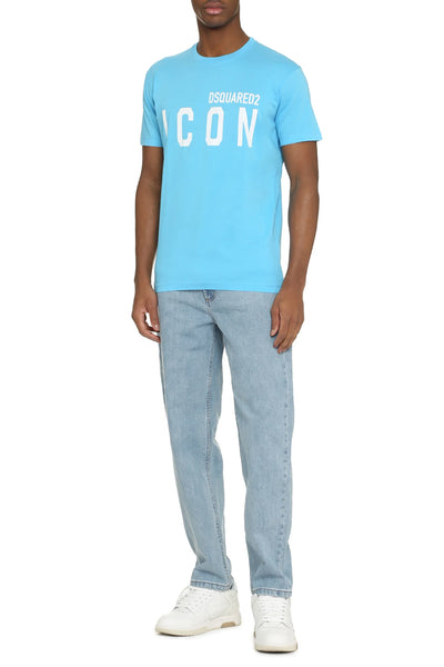 Dsquared2 – T-Shirt mit Icon-Print in Blau