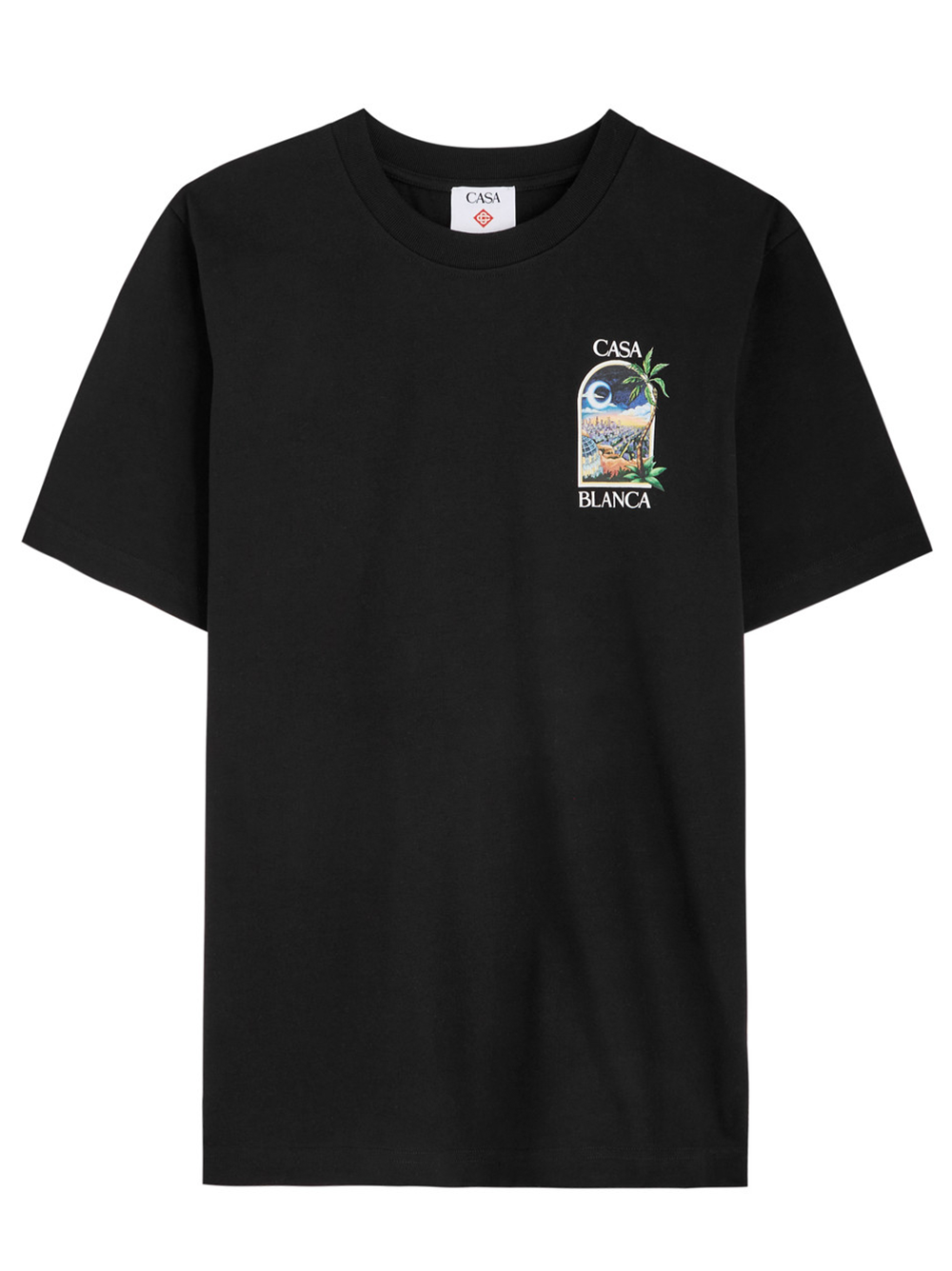 Casablanca – T-Shirt mit LA-Night-Print in Schwarz