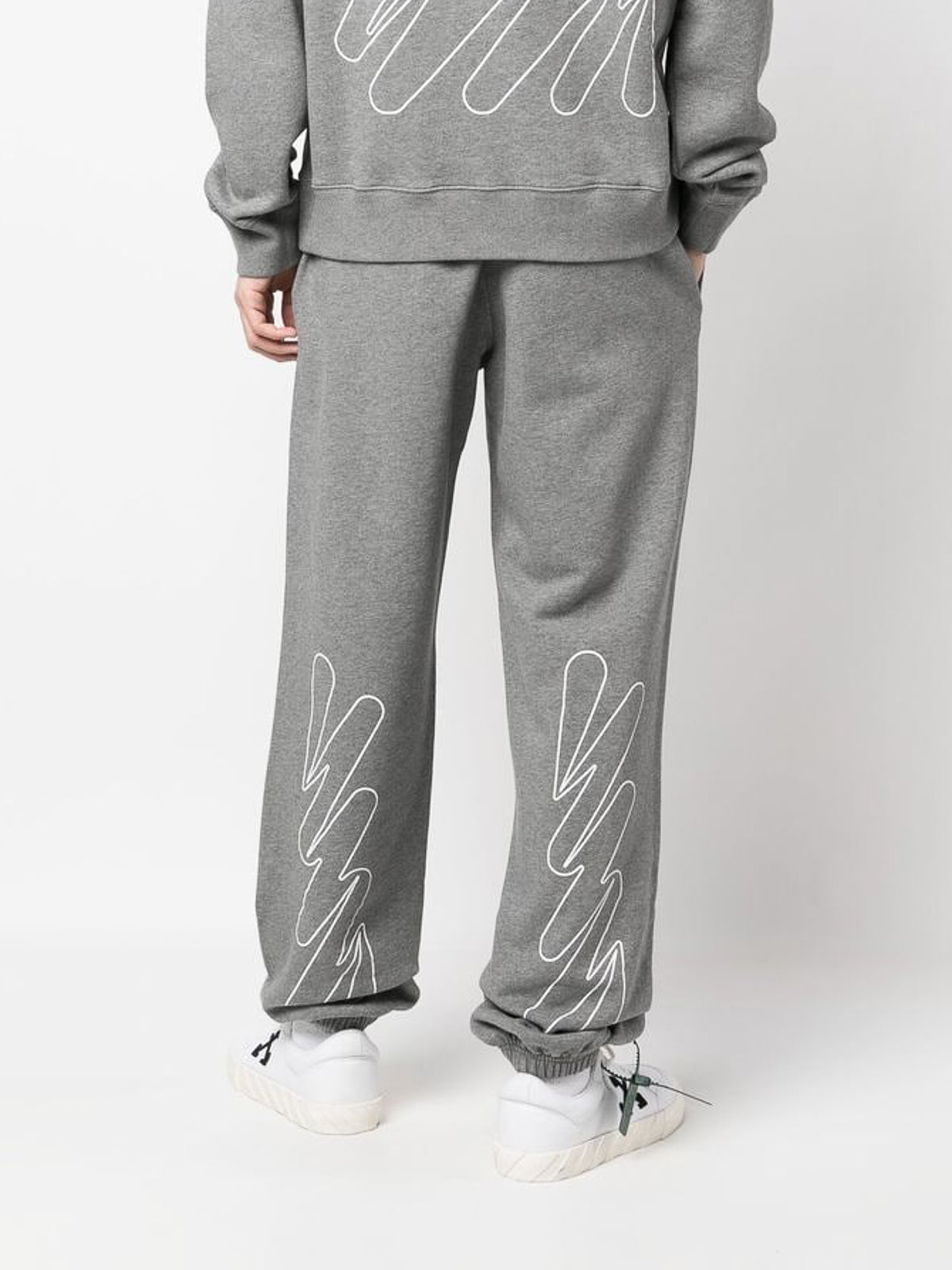 Off-White – Graue Jogginghose mit diagonalem Wellen-Print