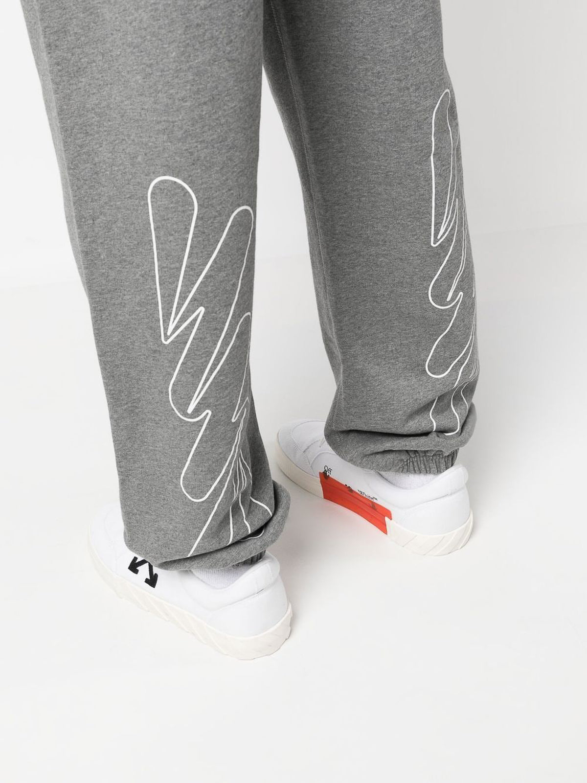 Off-White – Graue Jogginghose mit diagonalem Wellen-Print