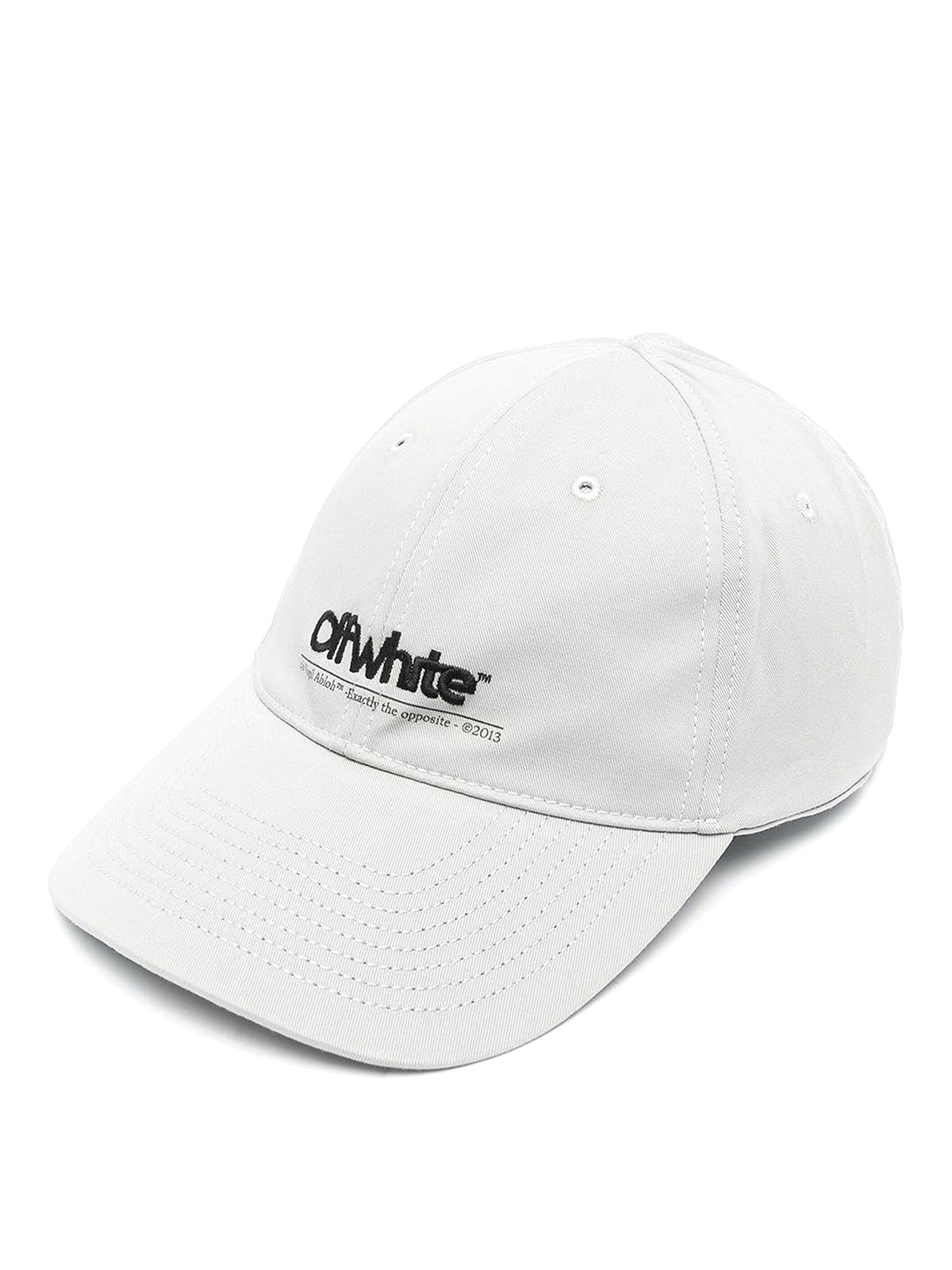 Off-White – Graue Baseballkappe mit Brustlinie