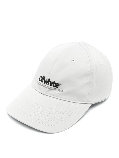 Off-White – Graue Baseballkappe mit Brustlinie