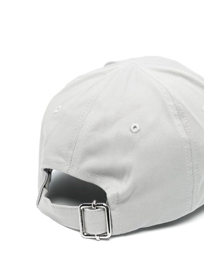 Off-White – Graue Baseballkappe mit Brustlinie