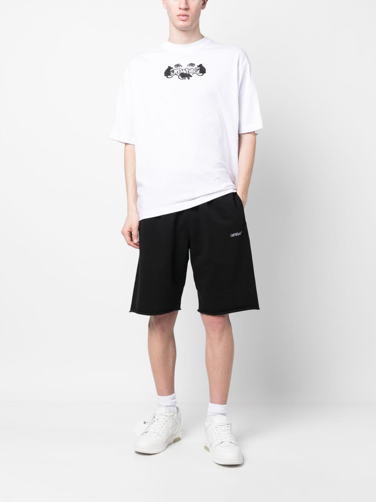Off-White Scrubber Diag Shorts Schwarz