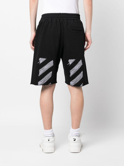 Off-White Scrubber Diag Shorts Schwarz