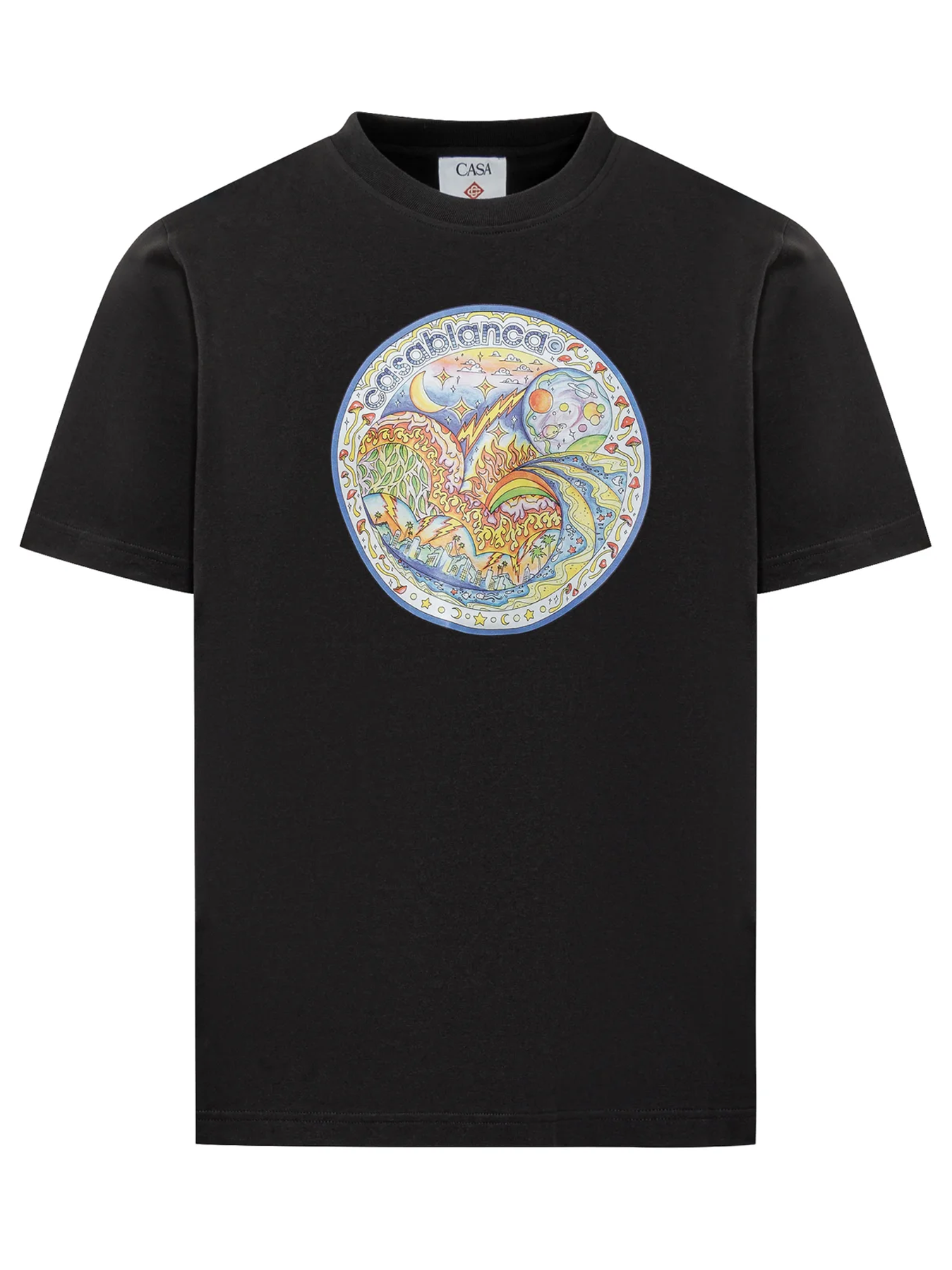 Casablanca – T-Shirt „Die vier Elemente“ in Schwarz