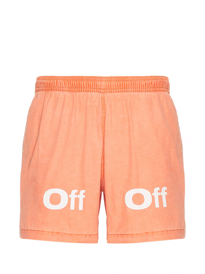Off-White – Bounce Off Sunset – Badeshorts in Orange