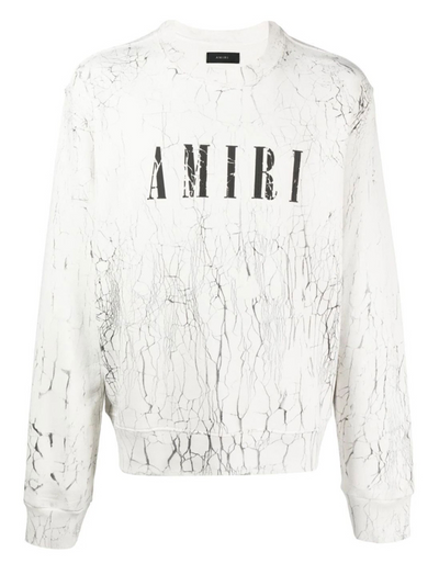 Amiri – Weißes Sweatshirt mit Cracked Dye-Core-Logo