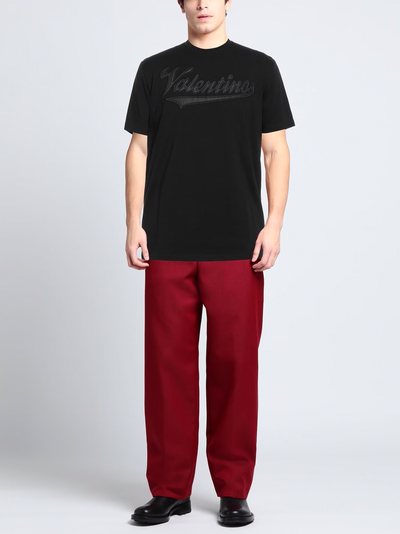 Valentino Garavani – Schwarzes T-Shirt mit College-Logo