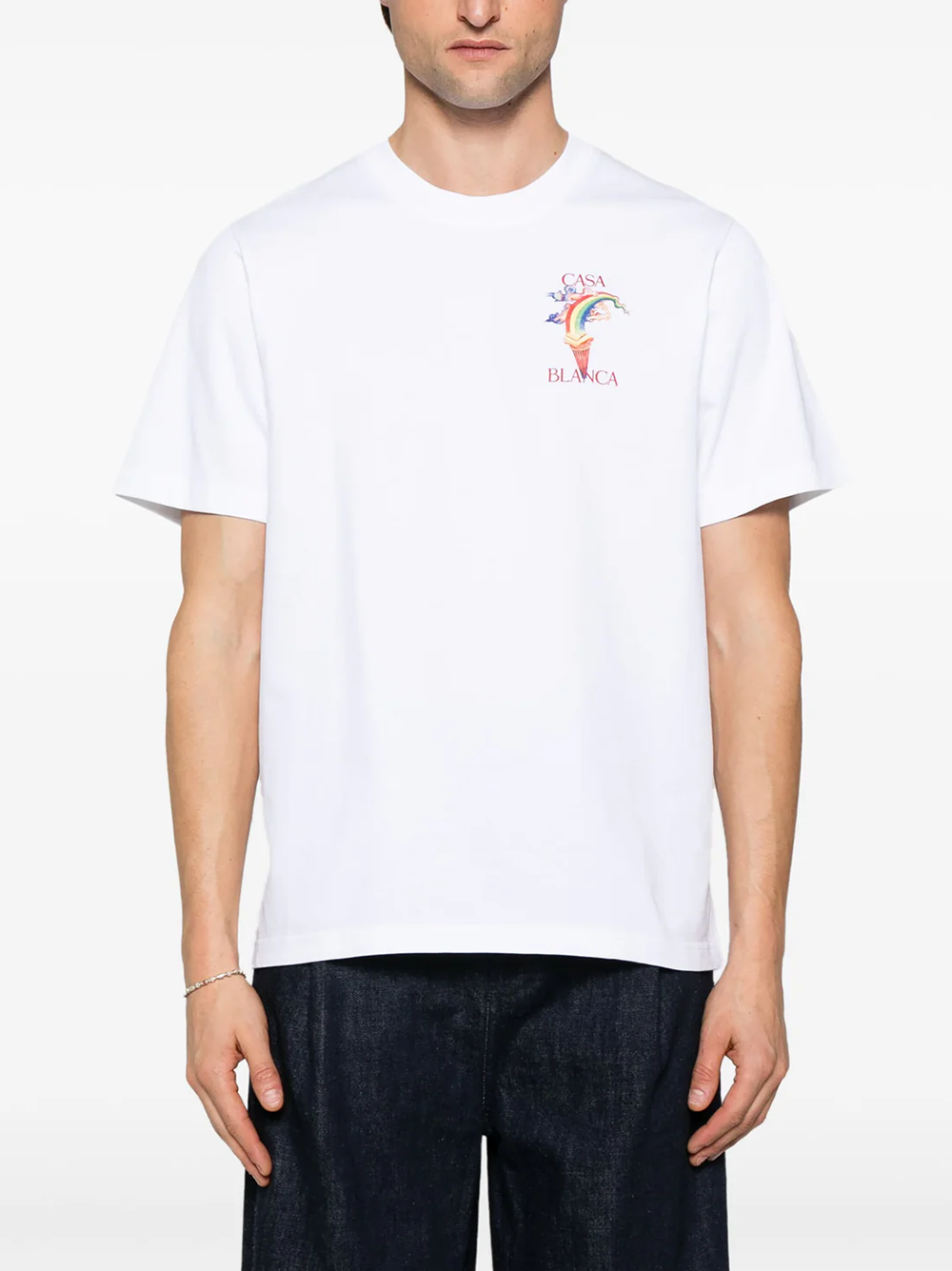 Casablanca – Weißes T-Shirt mit „Nature Teacher“-Print