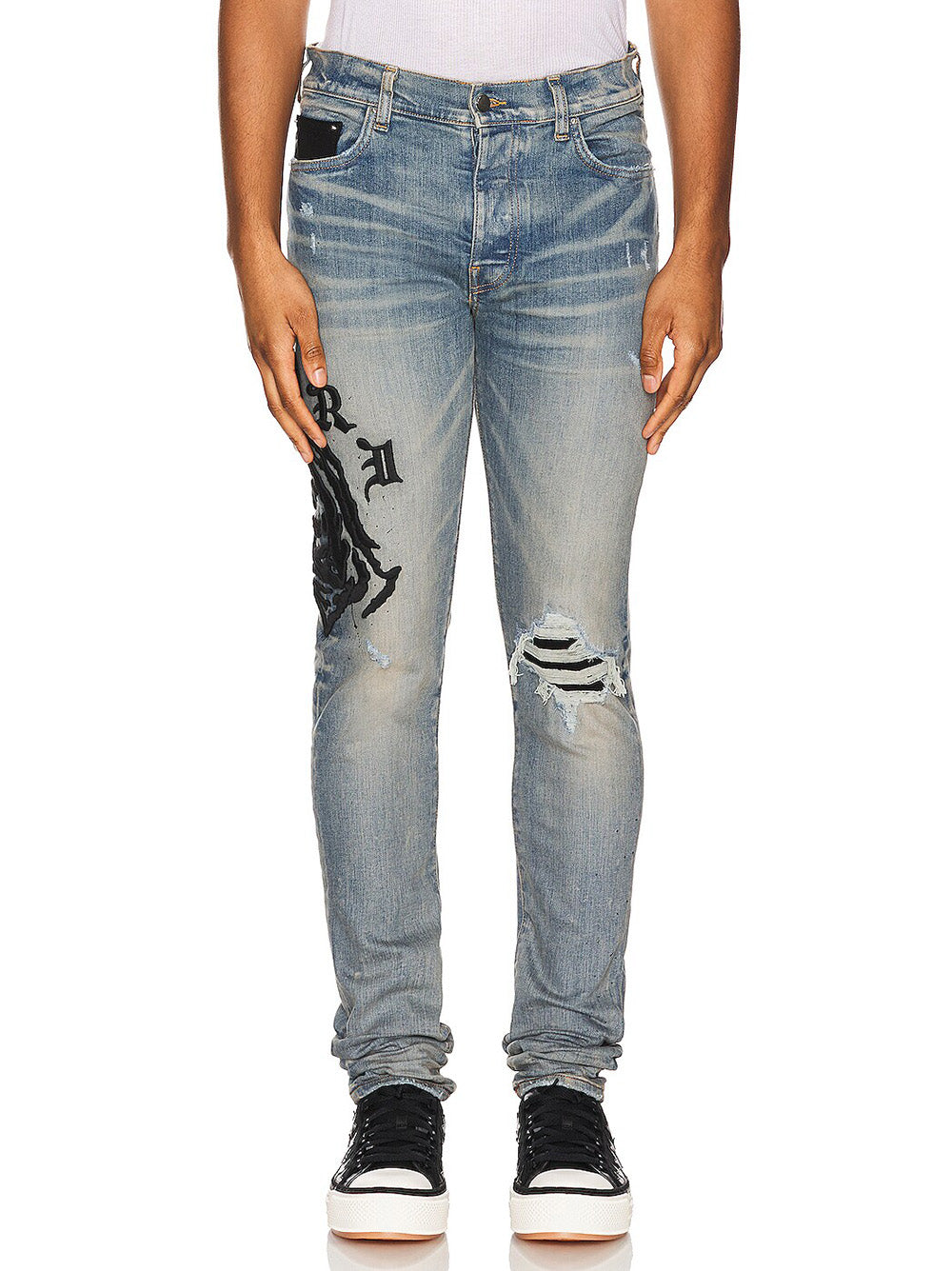 Amiri – Wes Lang – Jeans mit Reaper-Logo in Clay Indigoblau