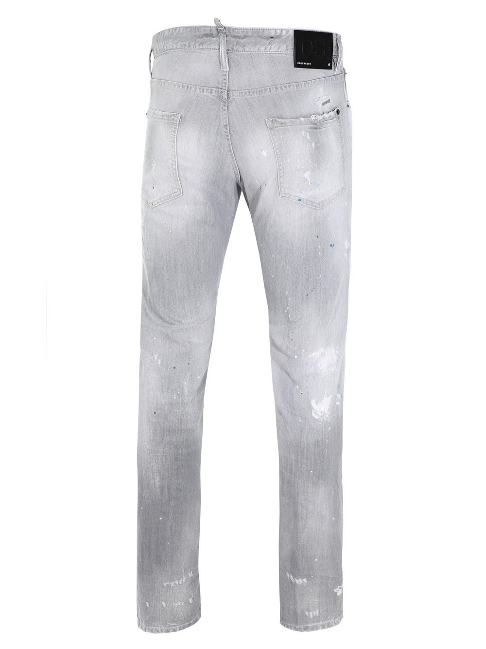 Dsquared2 – Graue Jeans mit abstraktem Muster und mehreren Farben
