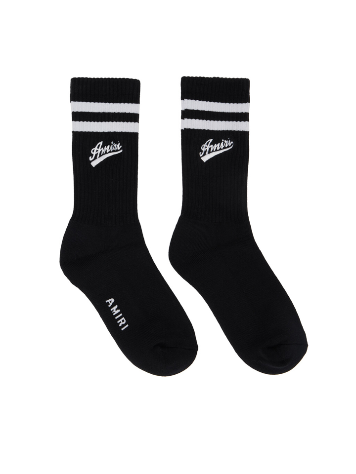 Amiri – Schwarze Socken mit Varsity-Schriftzug