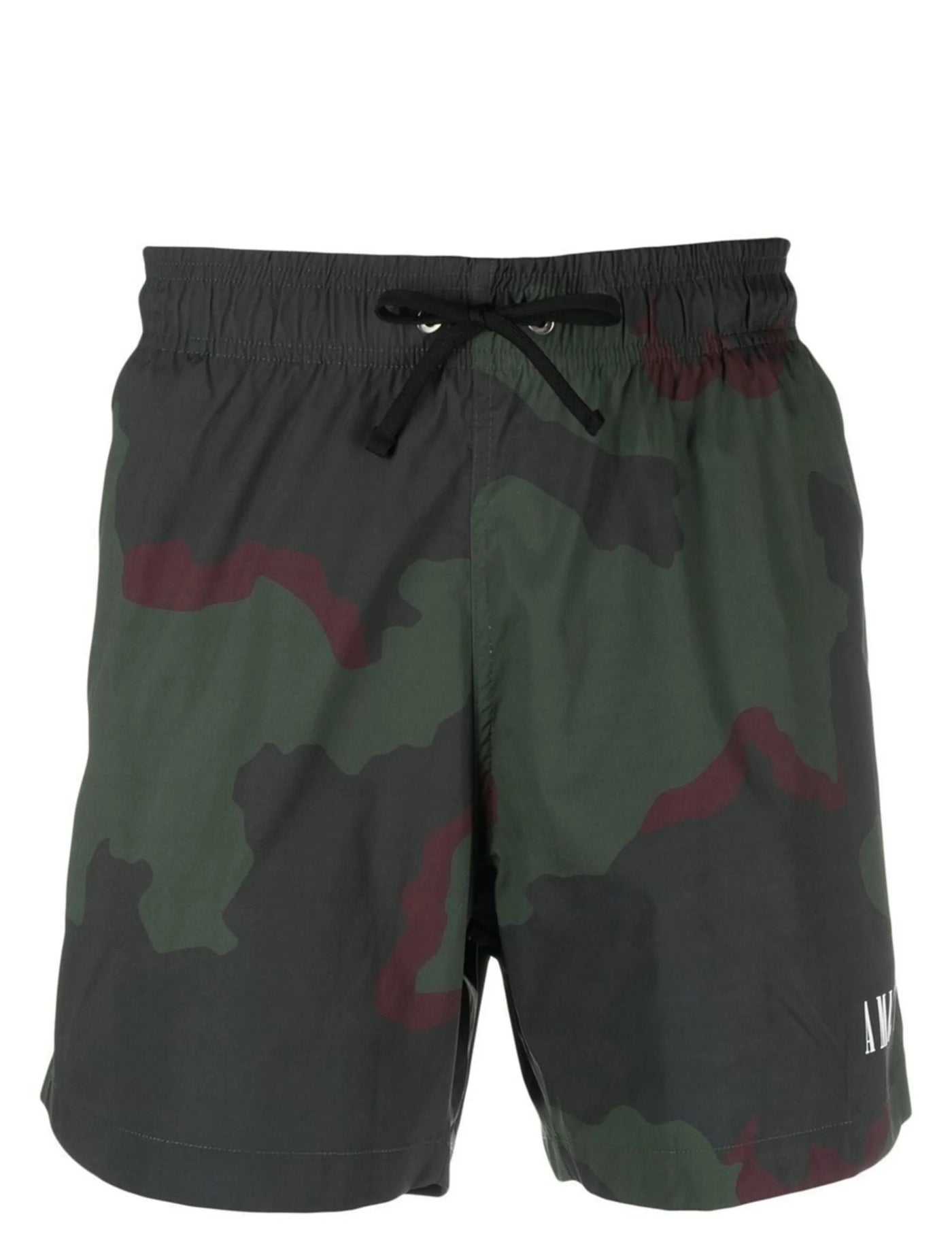 Amiri – Core – Badeshorts mit Logo in Camouflage-Muster in Militärgrün