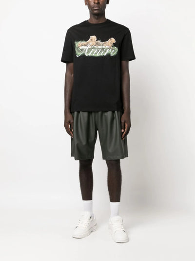Amiri – Schwarzes T-Shirt mit Geparden-Logo-Print