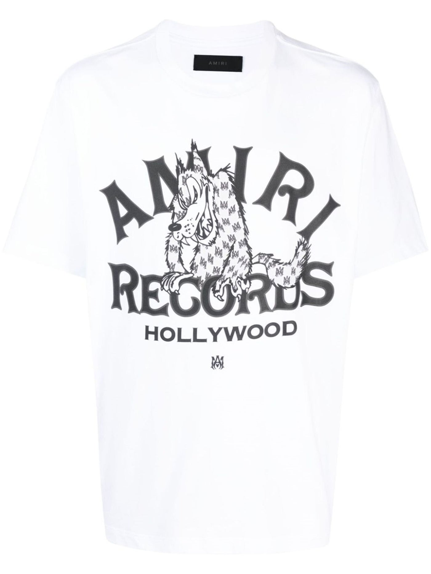 Amiri Records – Weißes T-Shirt mit Wolfsdruck
