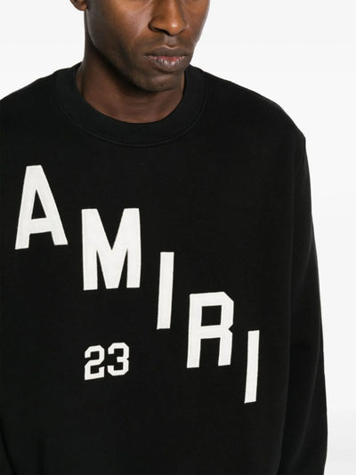 Amiri – Schwarzes Sweatshirt mit Hockey-Stickerei und Rundhalsausschnitt