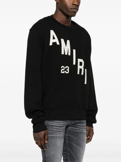 Amiri – Schwarzes Sweatshirt mit Hockey-Stickerei und Rundhalsausschnitt