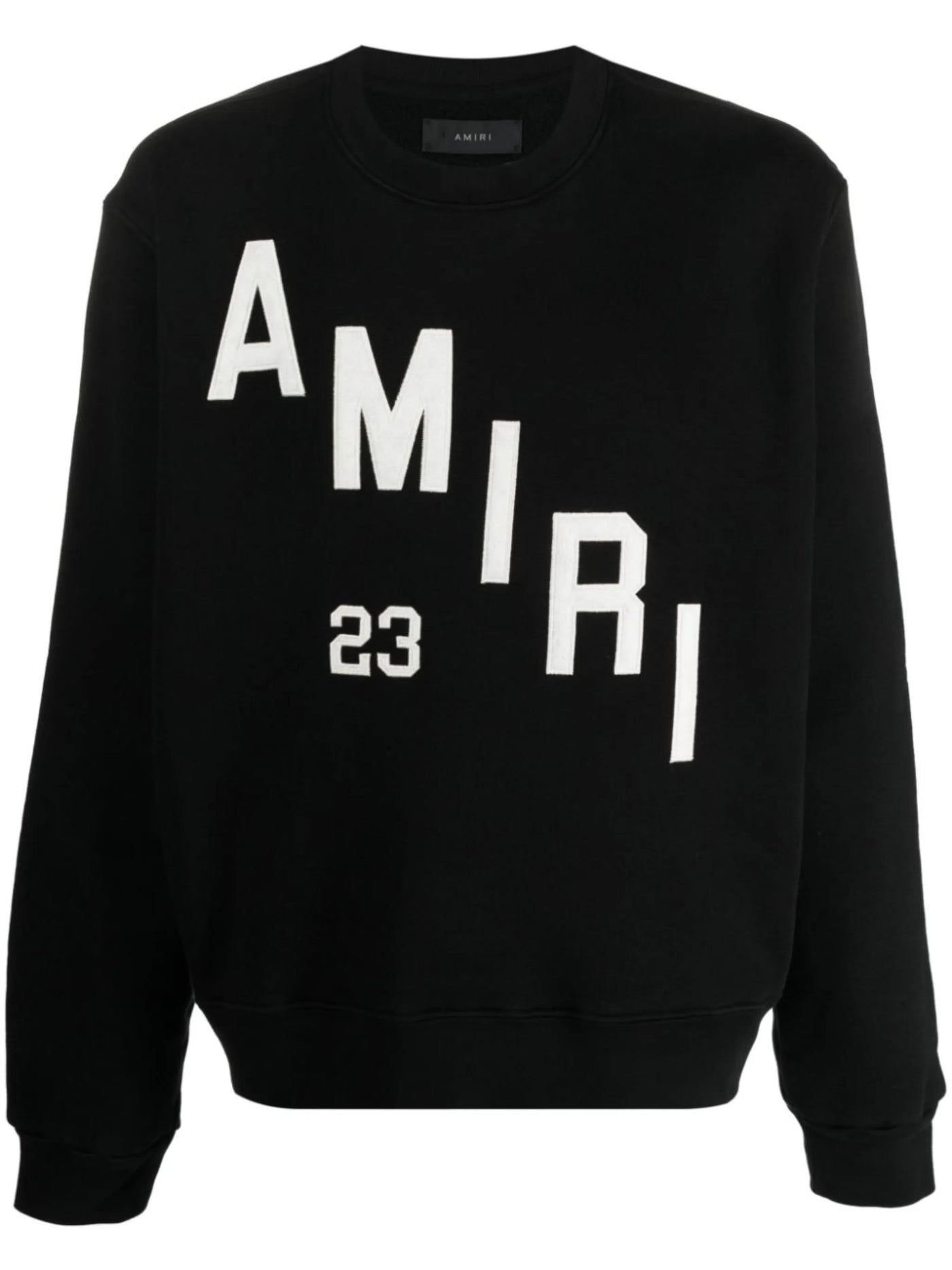 Amiri – Schwarzes Sweatshirt mit Hockey-Stickerei und Rundhalsausschnitt