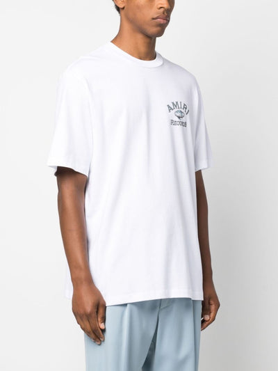 Amiri – Weißes T-Shirt mit Logo-Aufdruck „Global Records“