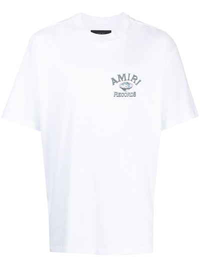 Amiri – Weißes T-Shirt mit Logo-Aufdruck „Global Records“
