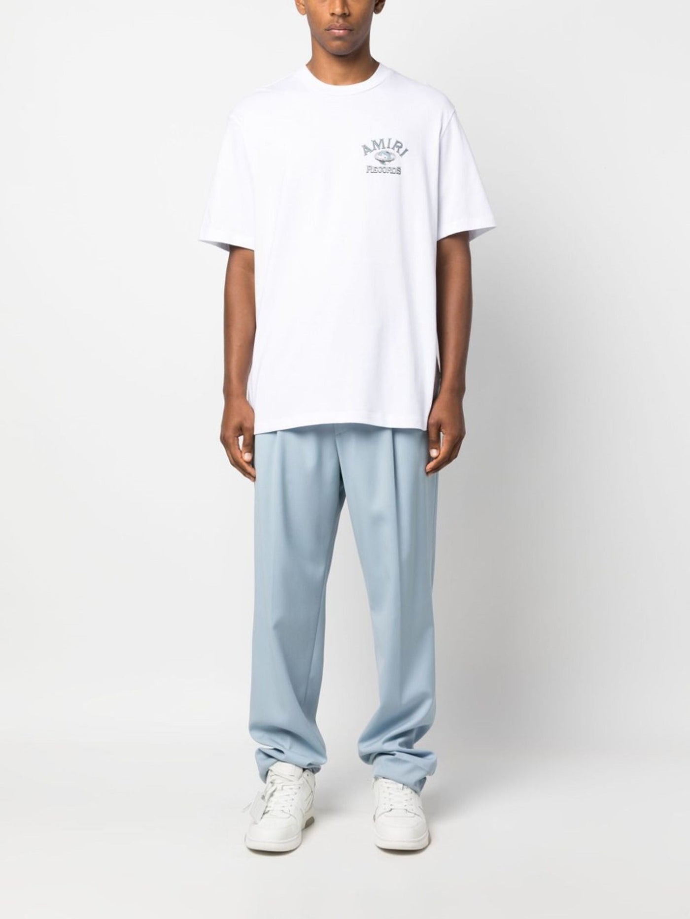 Amiri – Weißes T-Shirt mit Logo-Aufdruck „Global Records“