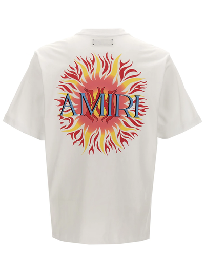 Amiri – Weißes T-Shirt mit Sonnenlogo