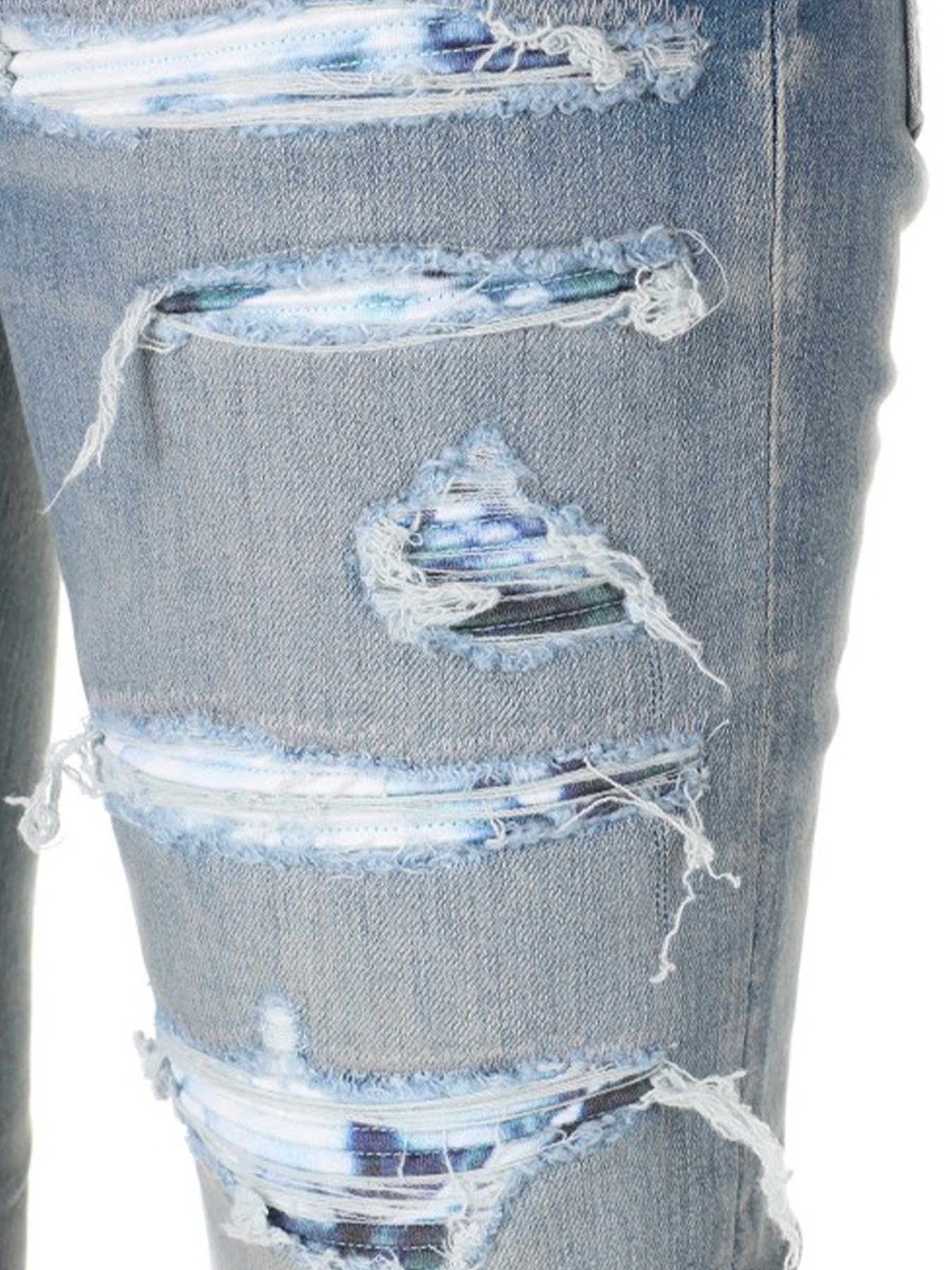 Amiri – Batik-Bandana-Thrasher-Skinny-Jeans in Blau