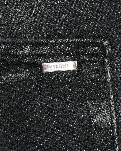 Amiri – MX1 – Skinny-Jeans aus Leder in Sturmgrau