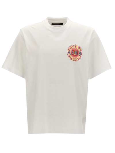 Amiri – Weißes T-Shirt mit Sonnenlogo
