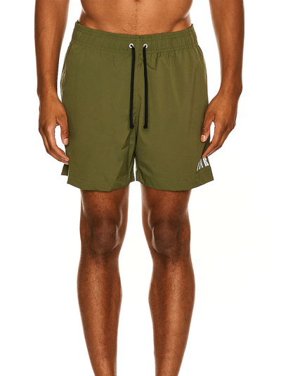 Amiri – Core – Badeshorts mit Logo in Militärgrün
