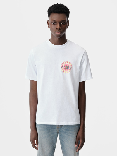 Amiri – Weißes T-Shirt mit Sonnenlogo