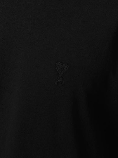 AMI Paris – T-Shirt mit aufgesticktem Logo „Ami De Coeur“ in Schwarz