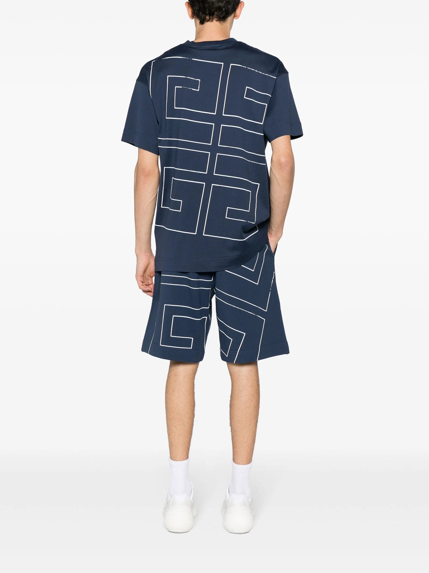 Givenchy – Marineblaues T-Shirt mit 4G-Sternenlogo
