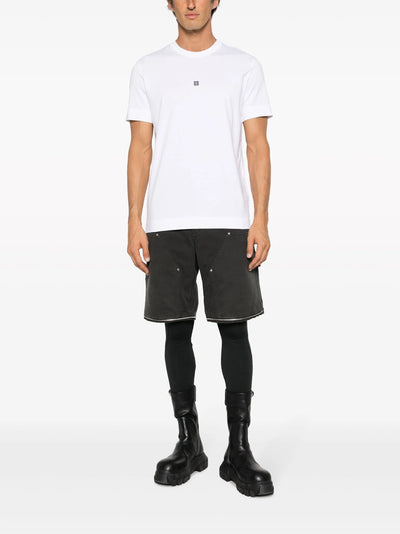 Givenchy – Weißes T-Shirt mit kleinem 4G-Logo-Stickerei