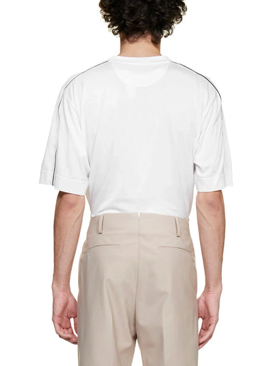 Weißes T-Shirt mit Rundhalsausschnitt und Fendi-Logoprägung