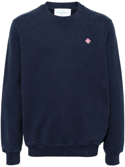 Casablanca Sweatshirt mit Rundhalsausschnitt und Diamant-Logo Blau