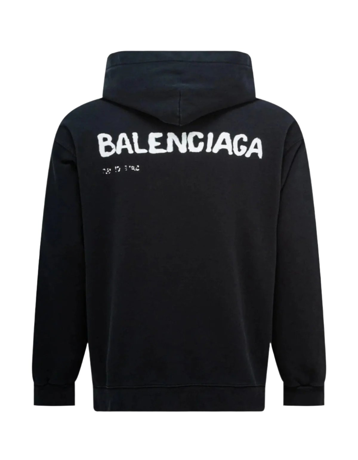 Balenciaga Kapuzenpullover Aus Baumwolle Mit Handgezeichnetem Logo Schwarz