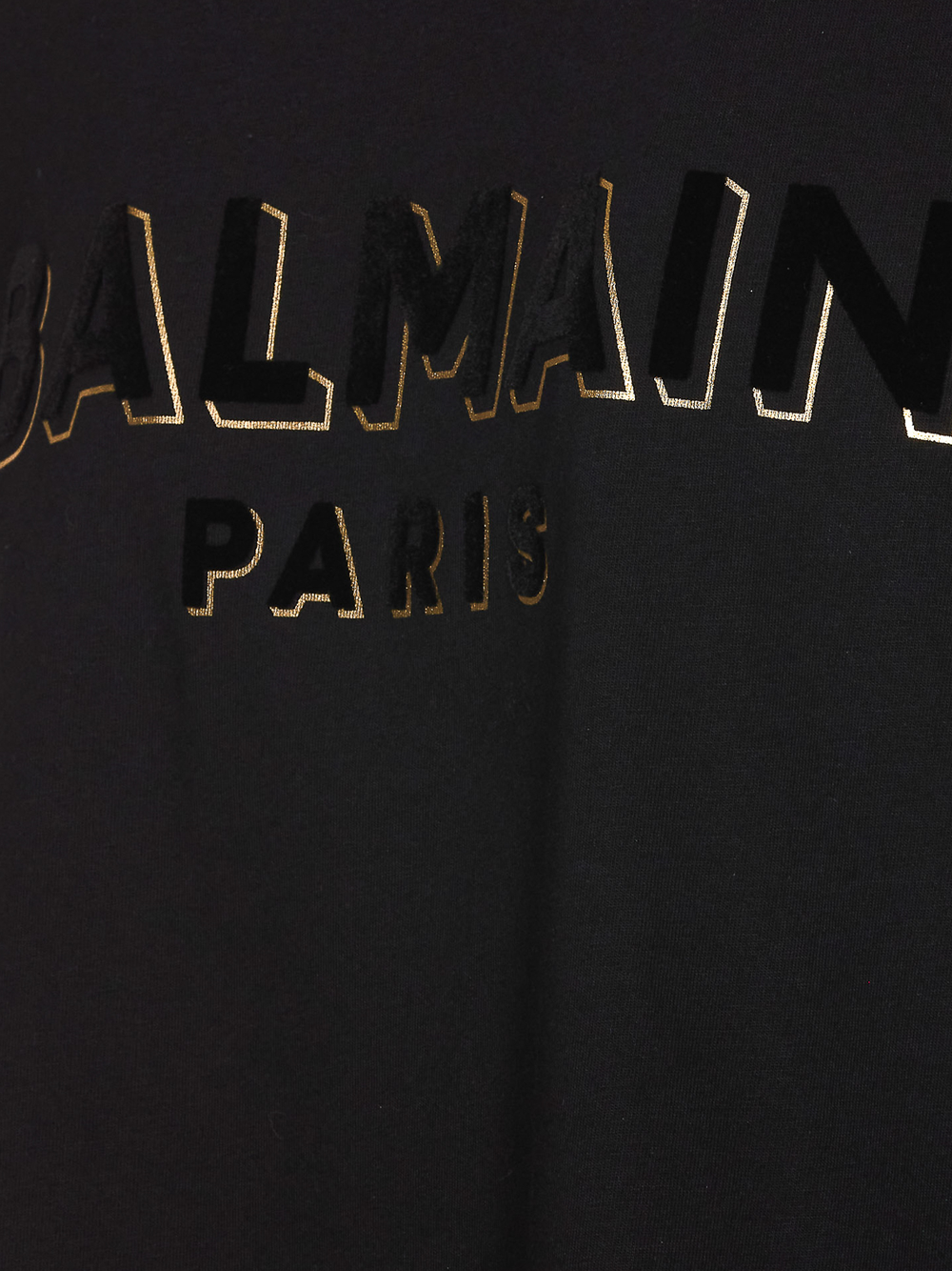 Balmain Oversize-T-Shirt mit Rundhalsausschnitt und Samtlogo in Schwarz