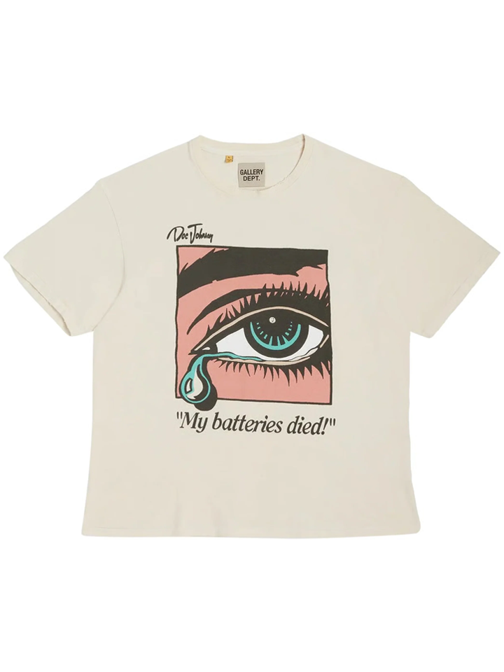 Gallery Dept – T-Shirt „Dead Batteries“ in Antikweiß