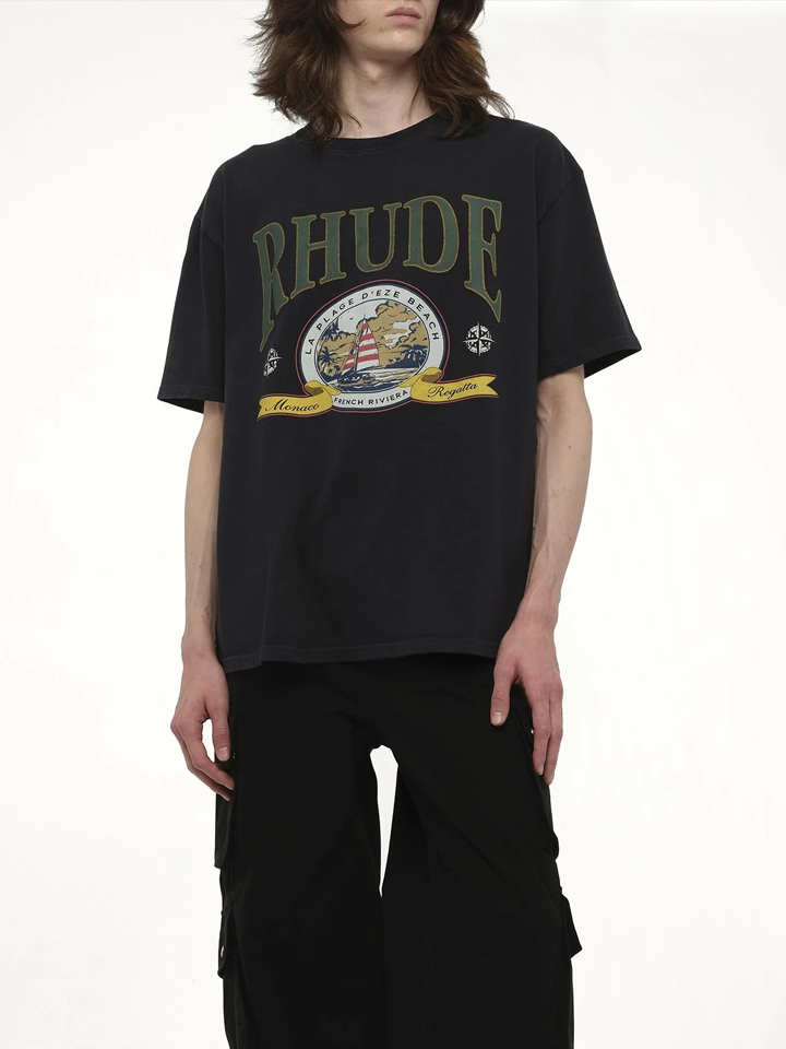 Rhude „Monaco Regatta“-T-Shirt in Schwarz
