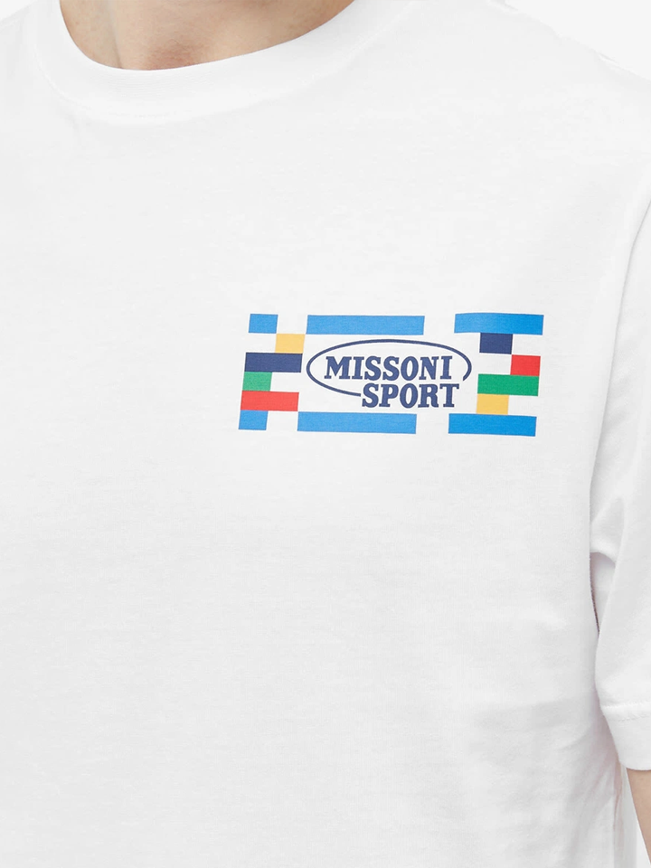 Missoni Sport – Weißes T-Shirt mit kleinem Logo