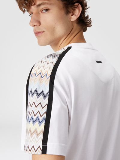Missoni – T-Shirt mit Zickzack-Ärmeln in Weiß