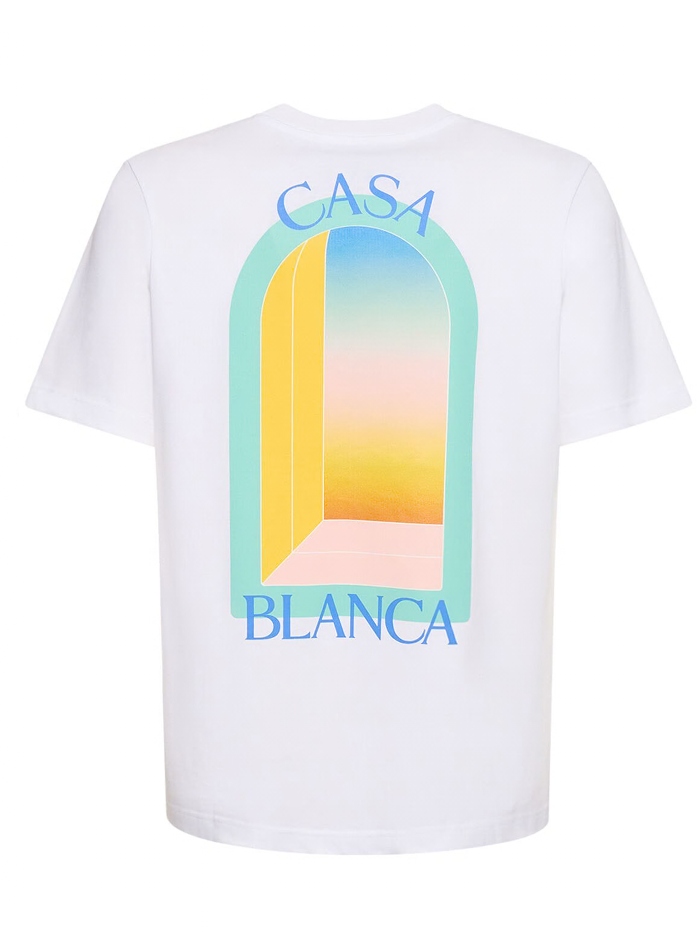 Casablanca – Bedrucktes T-Shirt „L'Arche Colore“ in Weiß