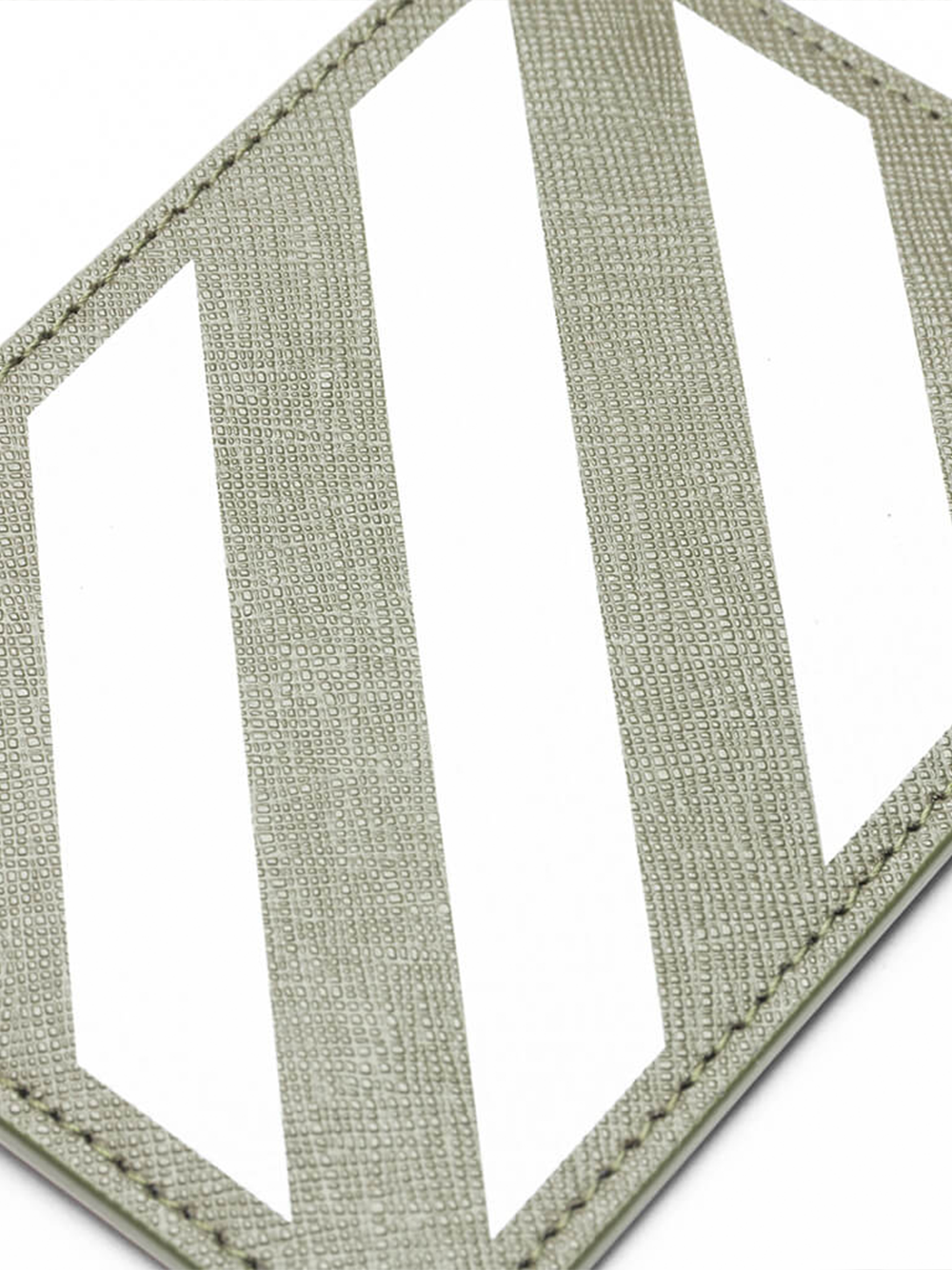 Off-White Kartenetui mit gestreiftem Logo in Militärweiß-Khaki
