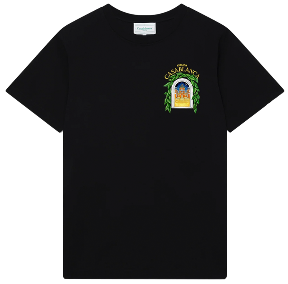 Casablanca – T-Shirt mit Avenida-Print in Schwarz