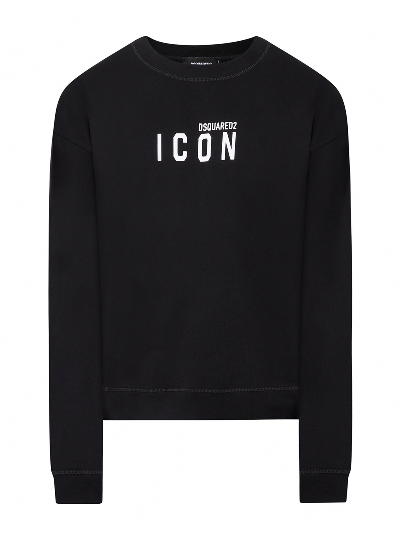 Dsquared2 – Schwarzes Sweatshirt mit kleinem Icon-Logo-Print