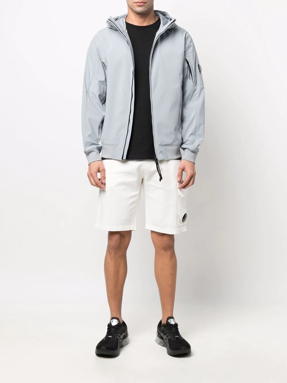 CP Company – Weiße Baumwollshorts mit Linsen